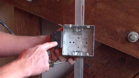 junction box on stud|screwed into stud box.